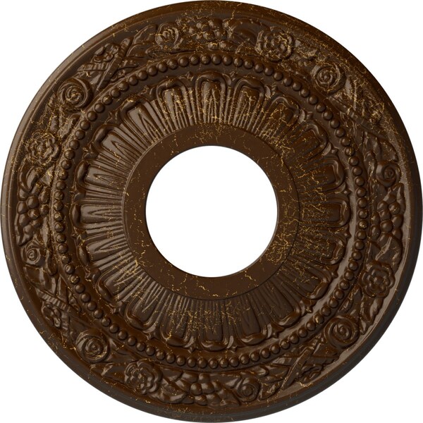 Ekena Millwork Nadia Ceiling Medallion (Canopies up to 4 7/8"), 12 1/8"OD x 3 5/8"ID x 7/8"P, Root Beer Crackle CM12NARBC - main
